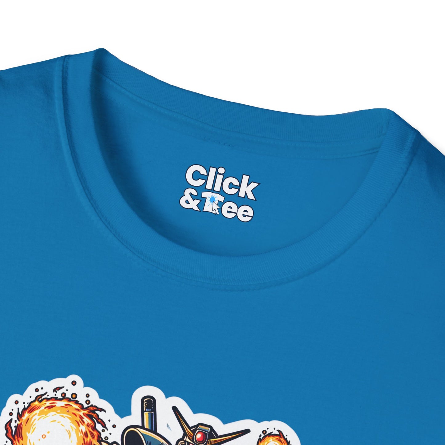 Shonen Anime T-Shirt - Magical Robot Shooting fireballs - Shonen Anime Style T-Shirt