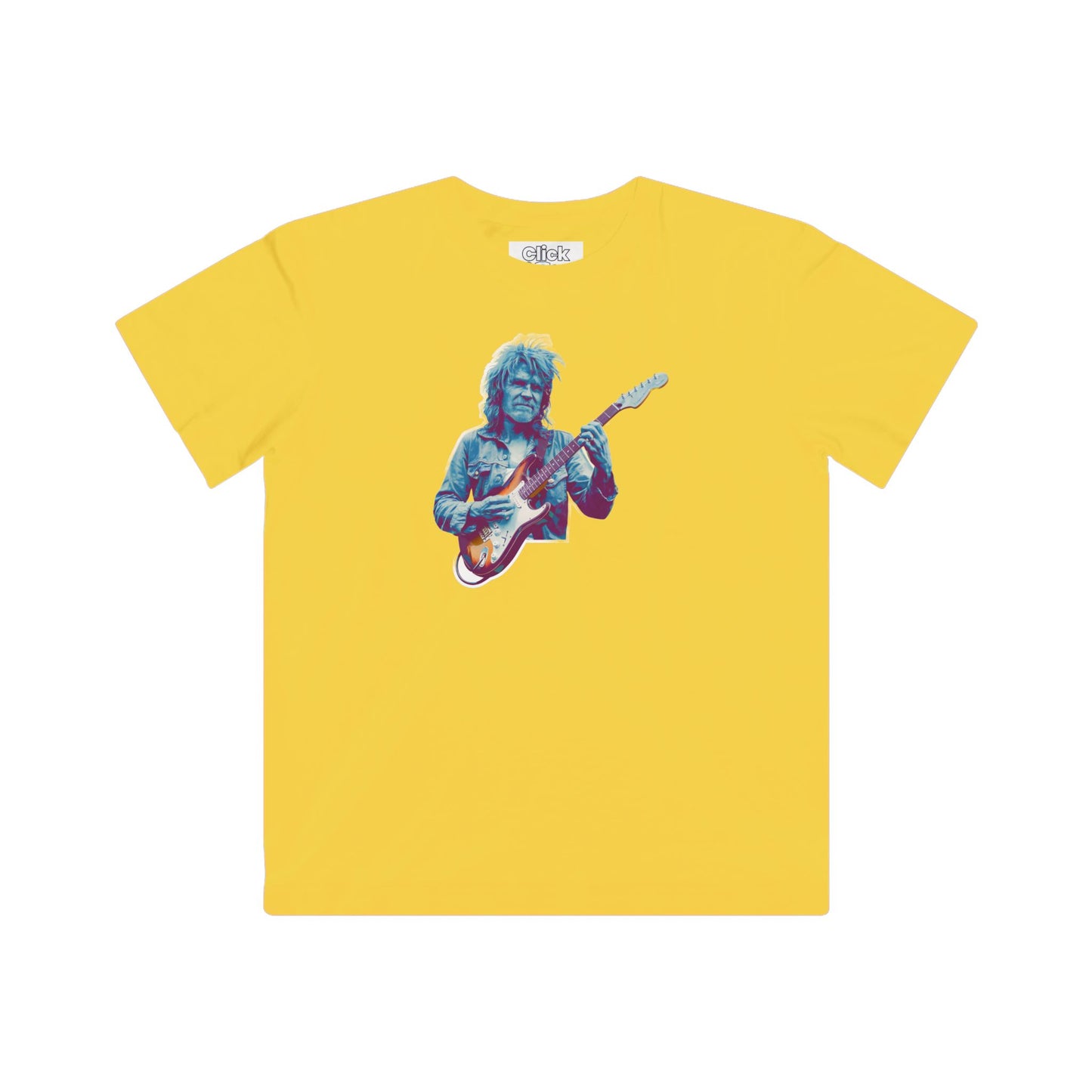 Kids Psychadelic T-Shirt - Funky Guitar player Man jamming on electic guitar with rugged hippie appearance. - Psychadelic Style T-Shirt