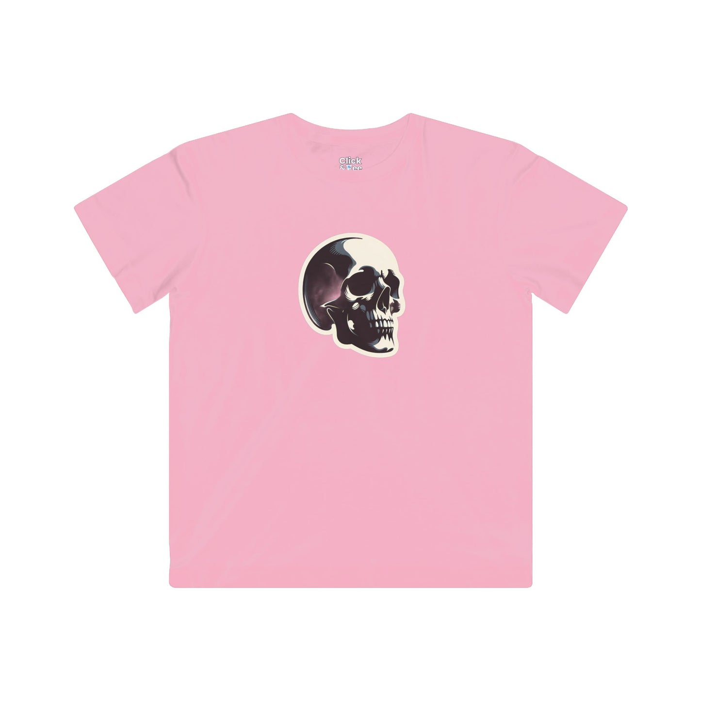 Kids Graphic Art T-Shirt - Mysterious Skull Skull with shadows, viewed from three quarters - Graphic Art Style T-Shirt