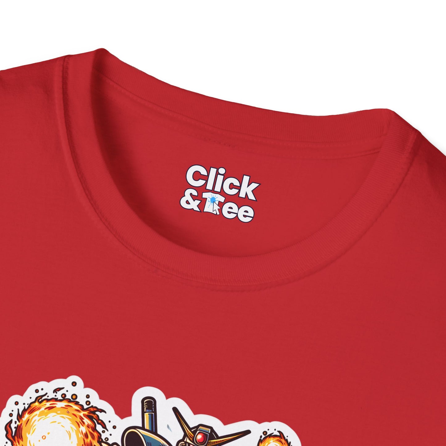 Shonen Anime T-Shirt - Magical Robot Shooting fireballs - Shonen Anime Style T-Shirt