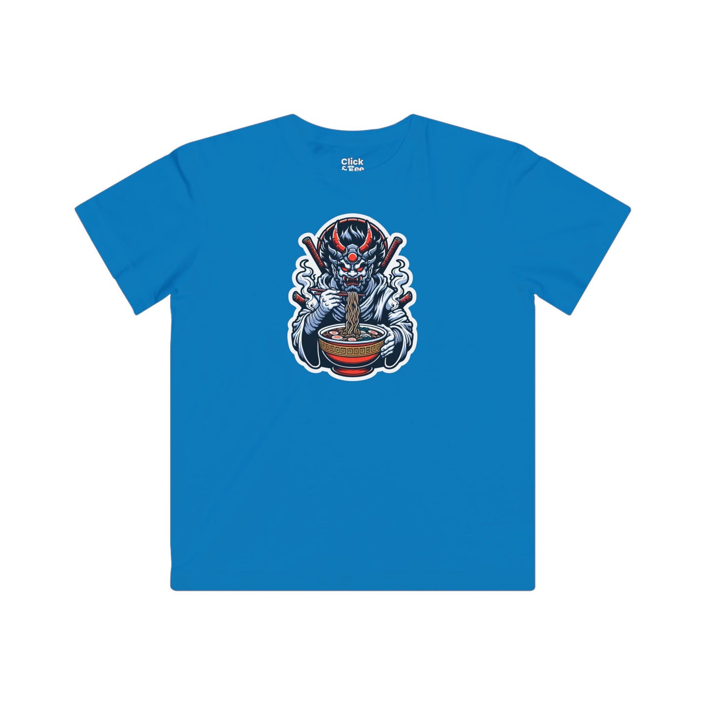 Kids Digital Art T-Shirt - Powerful Guardian Eating a Hot Bowl of Ramen - Digital Art Style T-Shirt