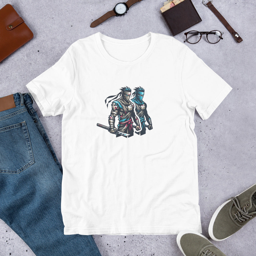 Realistic T-Shirt - Battle-scarred Warrior Ninja Ready for battle - Realistic Style T-Shirt