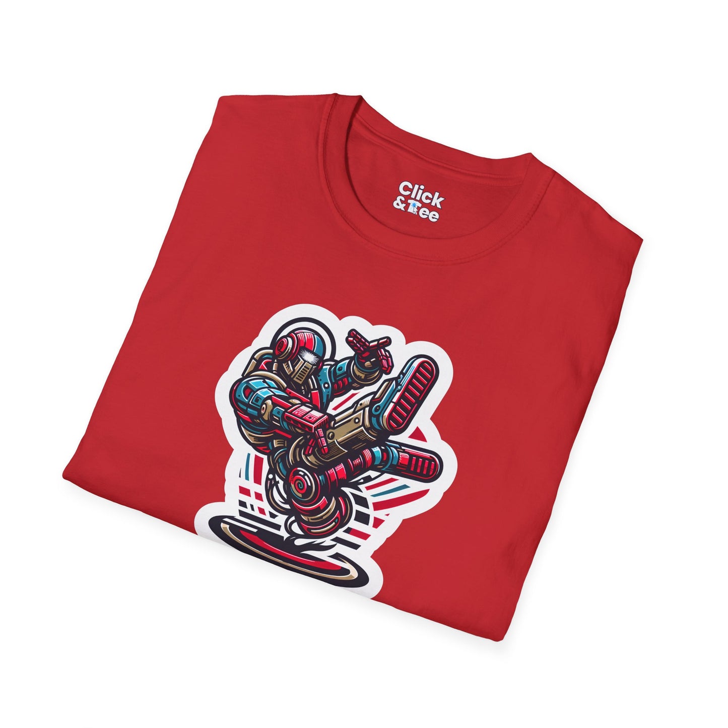 Retro T-Shirt - Aggressive Retro-Robot Breakdancing - Retro Style T-Shirt