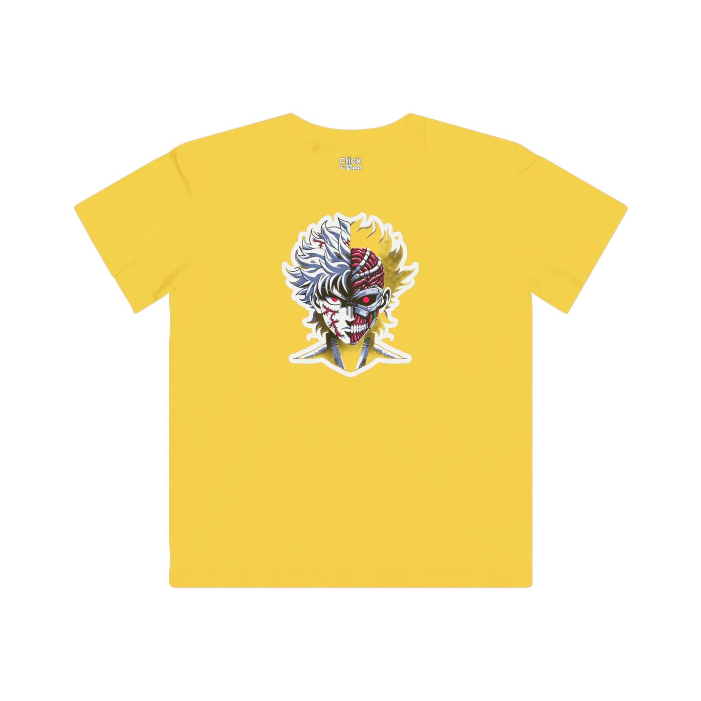 Kids Shonen Anime T-Shirt - Scarred Chimera Becoming a Cyborg - Shonen Anime Style T-Shirt