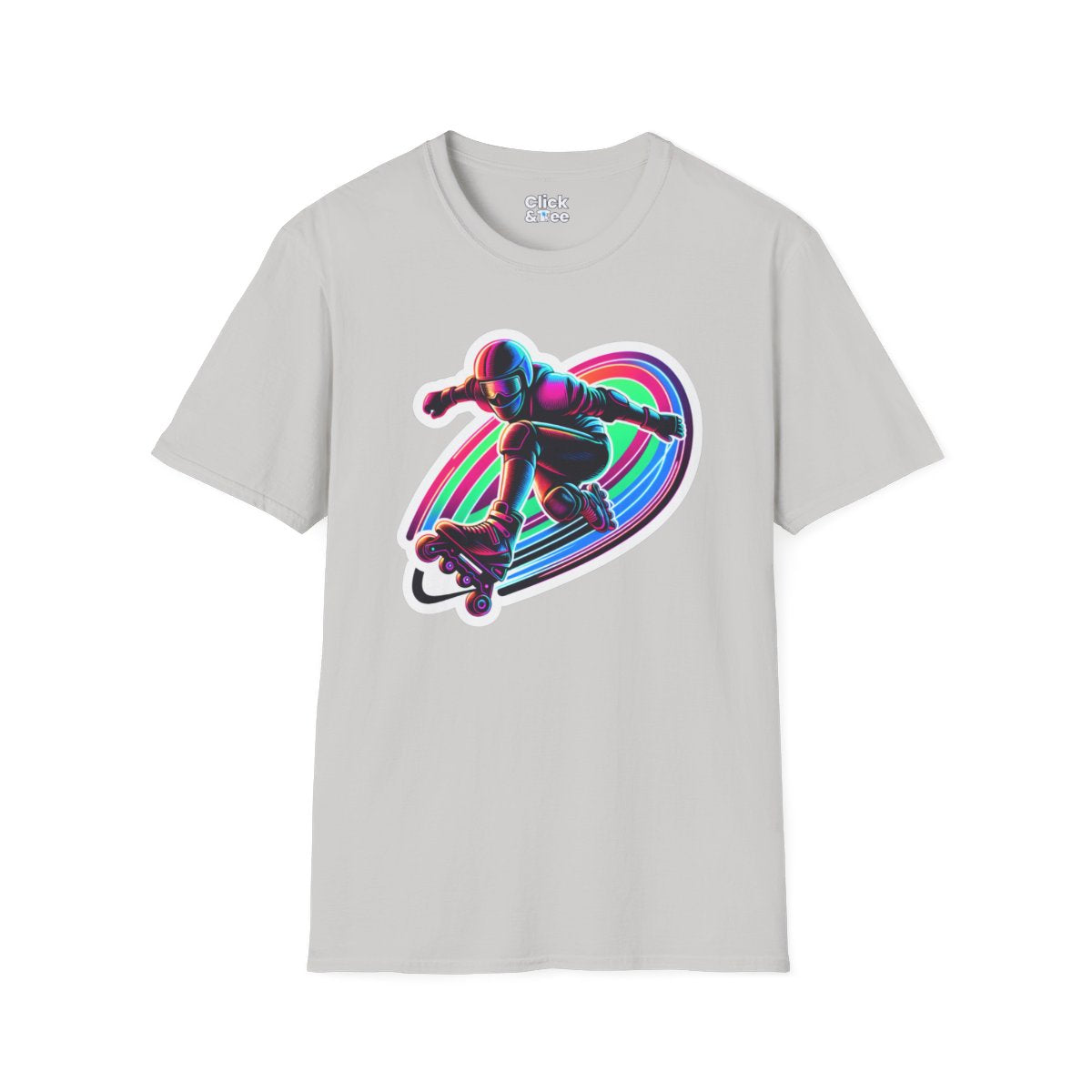 80s NeonRollerblader Unique T-Shirt Image 5