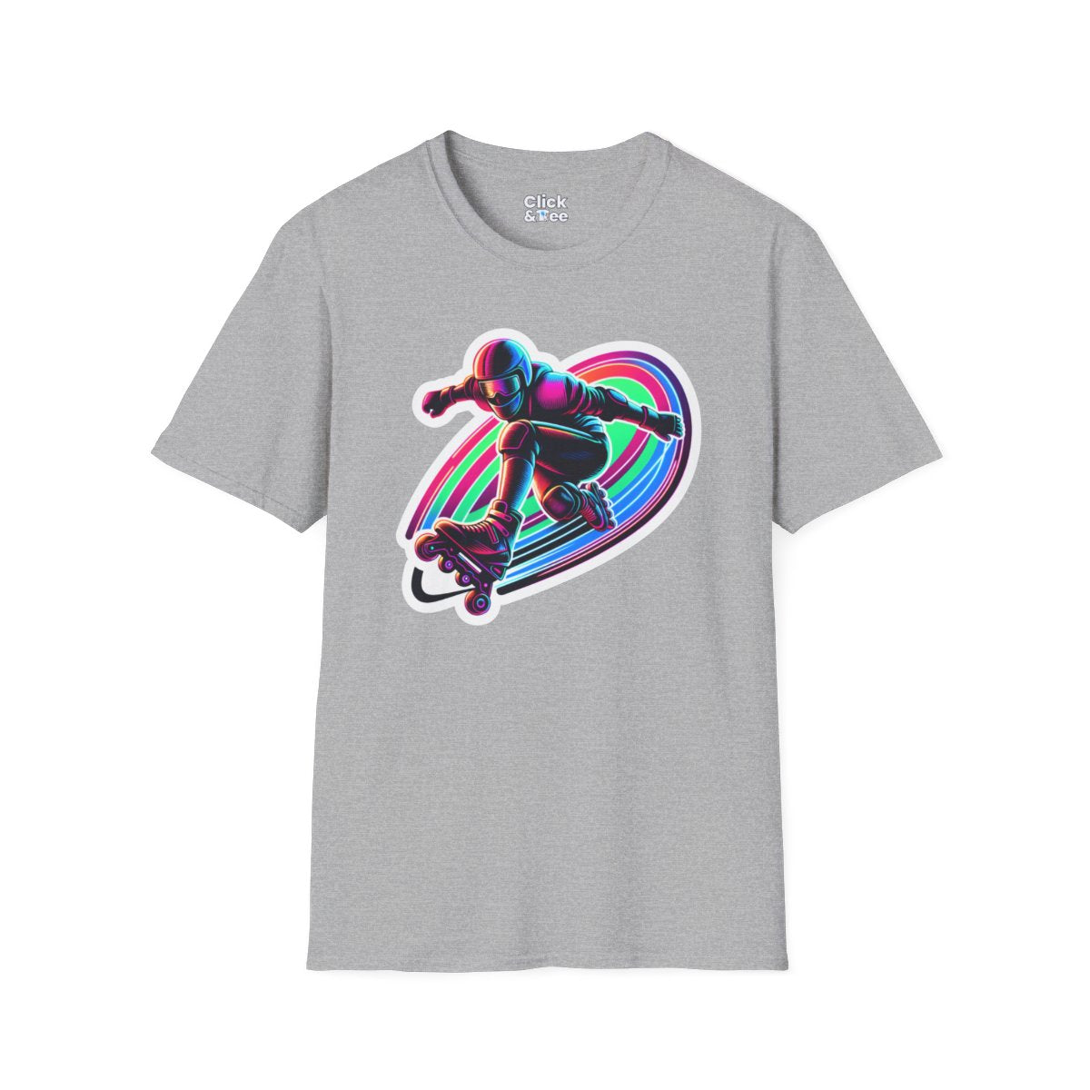 80s NeonRollerblader Unique T-Shirt Image 8