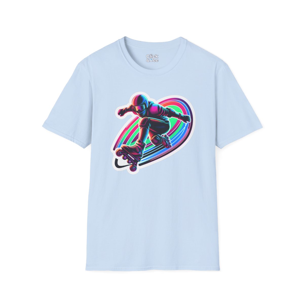80s NeonRollerblader Unique T-Shirt Image 14