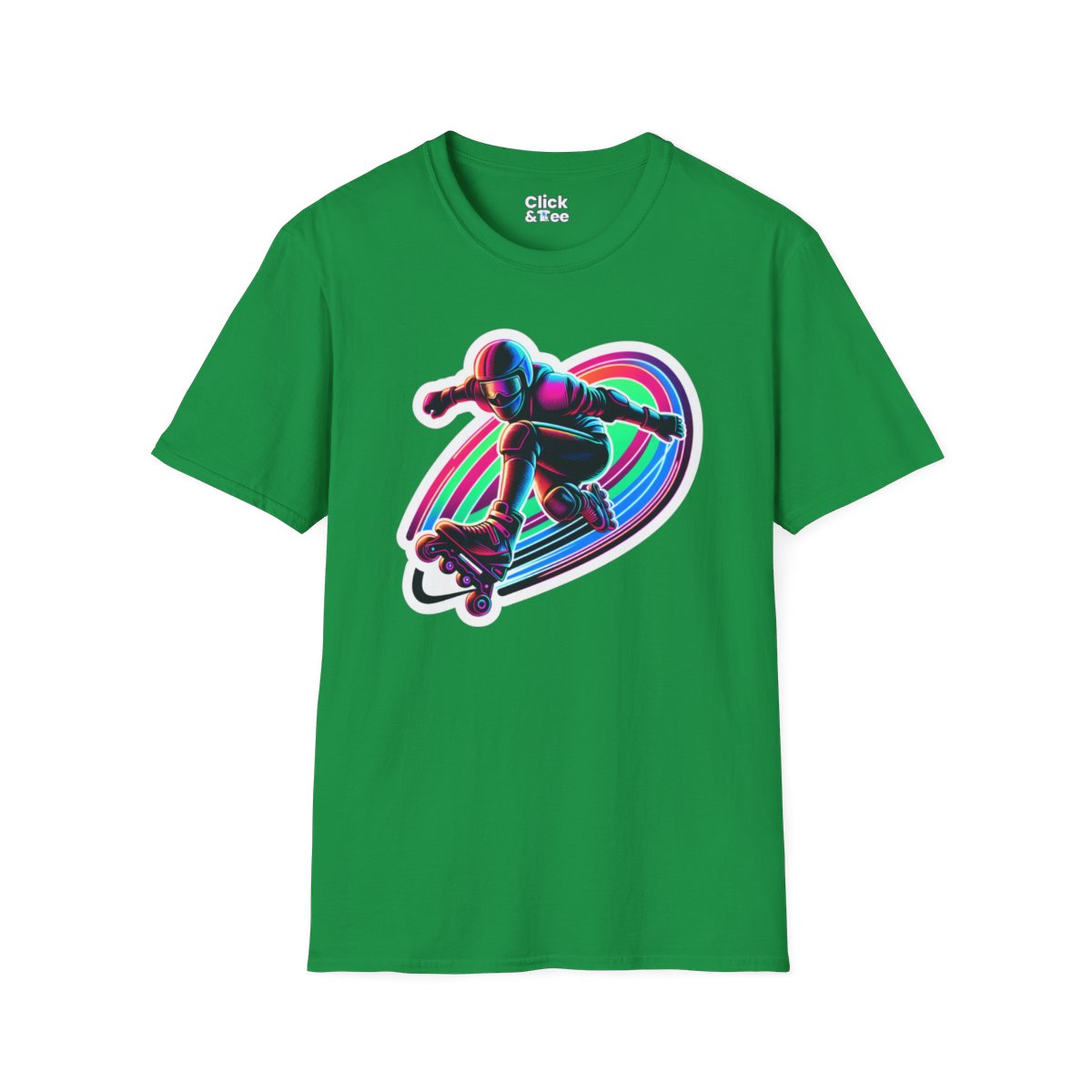 80s NeonRollerblader Unique T-Shirt Image 12