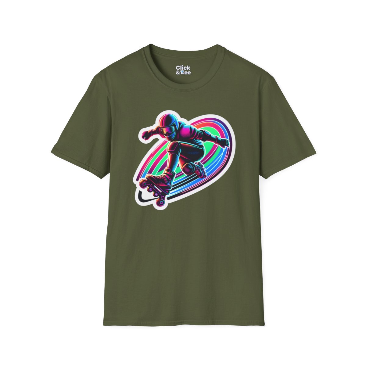 80s NeonRollerblader Unique T-Shirt Image 11