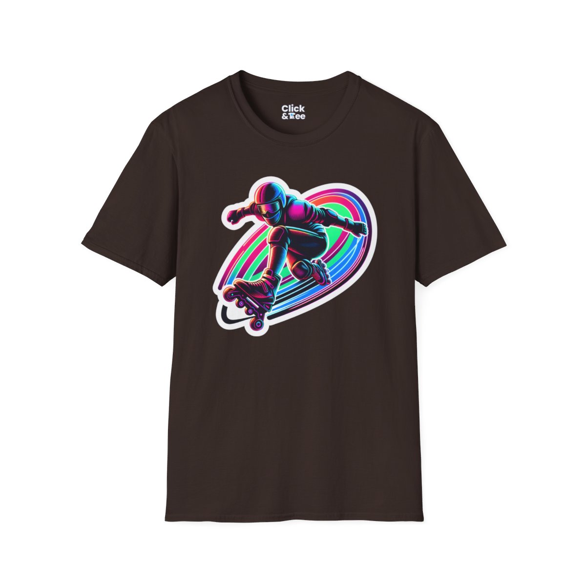 80s NeonRollerblader Unique T-Shirt Image 10