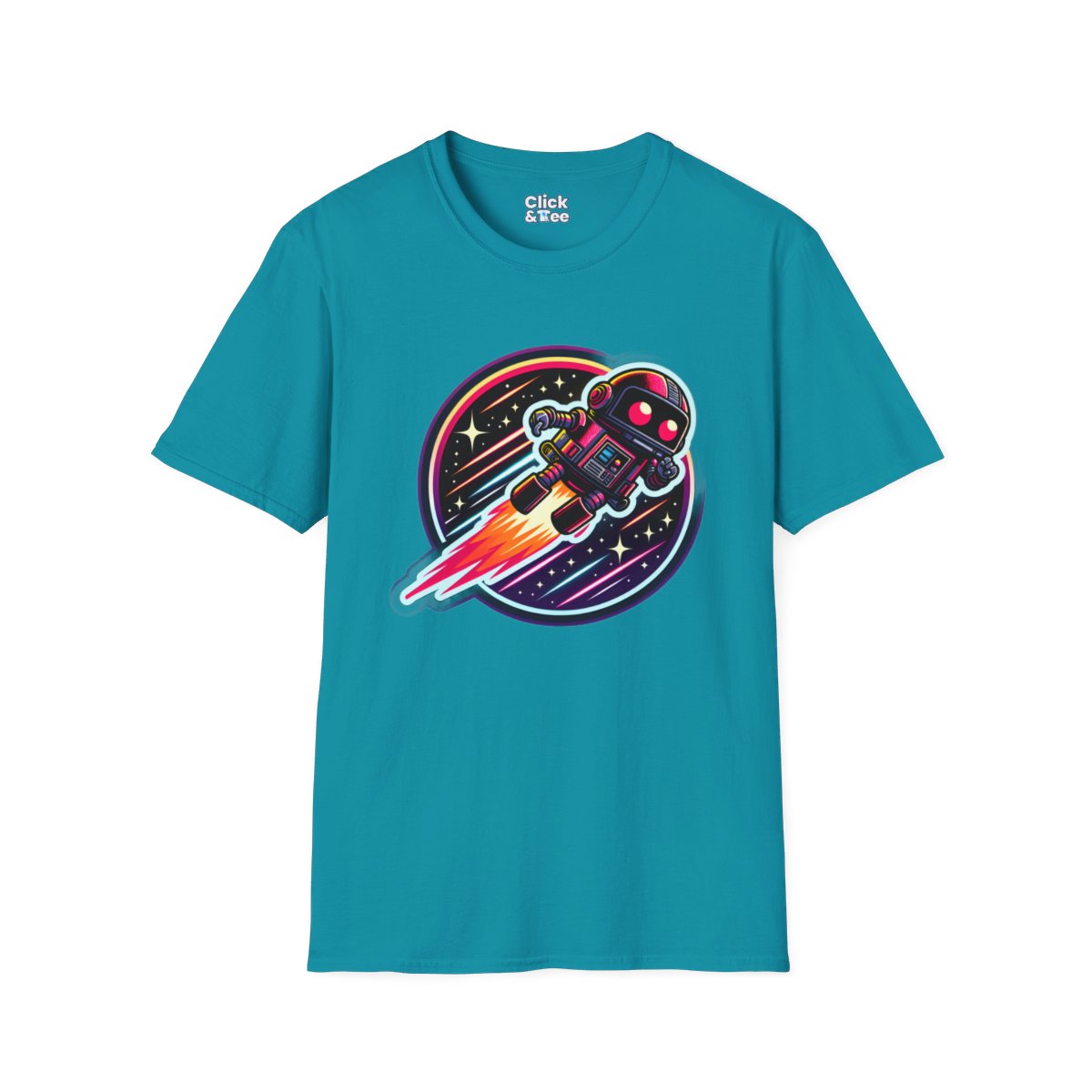 80s NeonRobot Rebel Unique T-Shirt Image 13