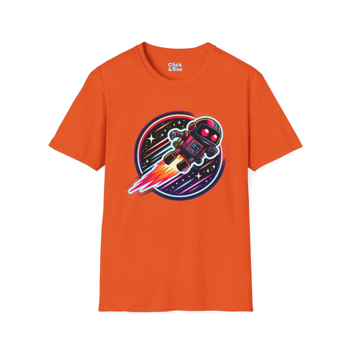 80s NeonRobot Rebel Unique T-Shirt Image 9