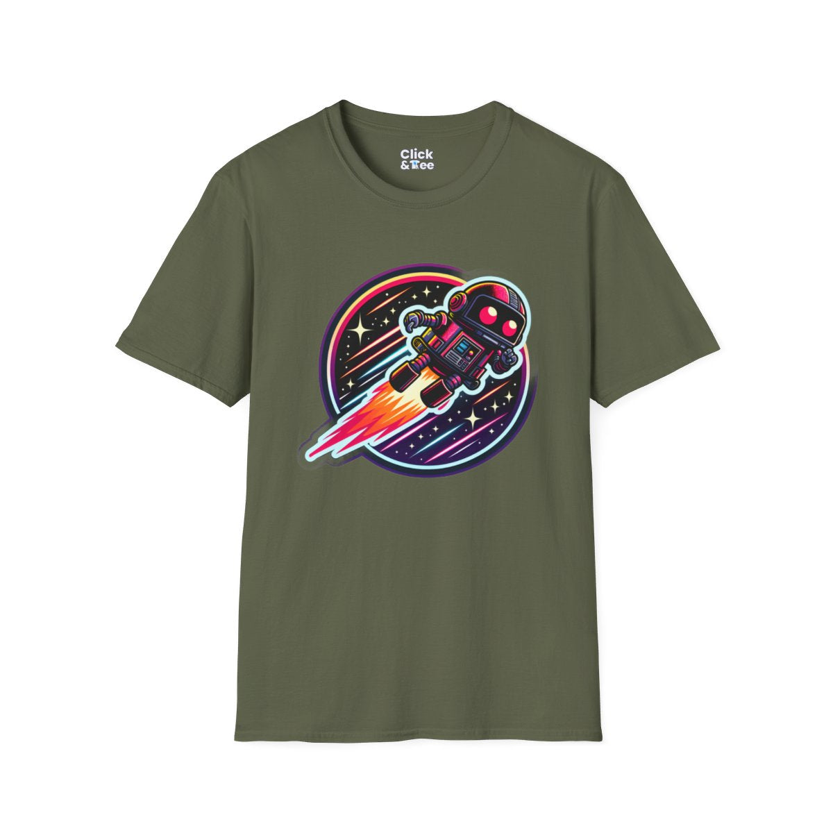 80s NeonRobot Rebel Unique T-Shirt Image 11