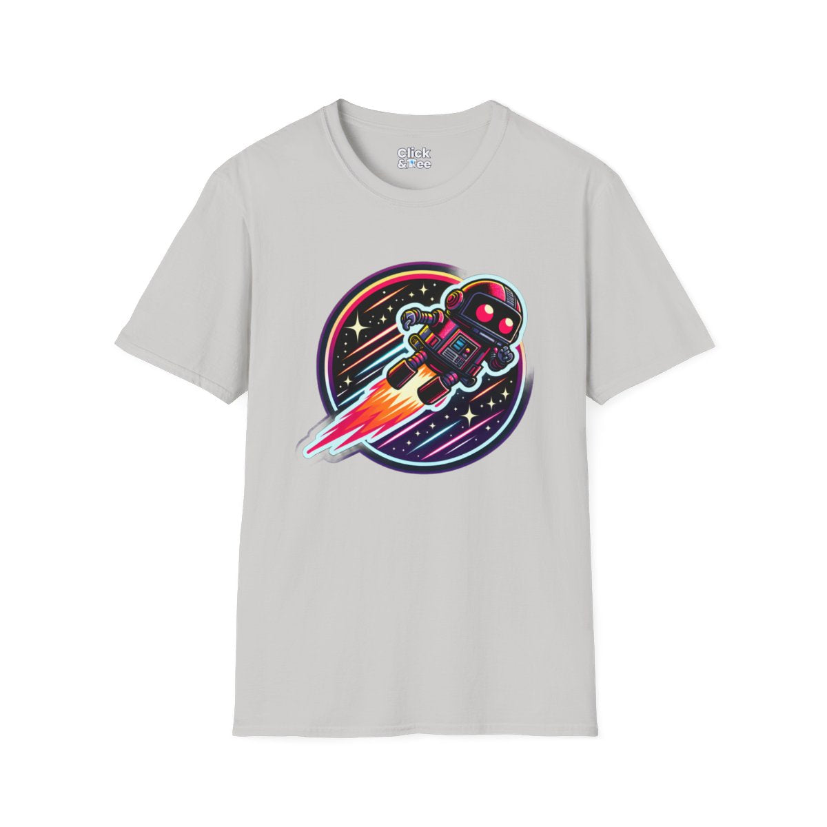 80s NeonRobot Rebel Unique T-Shirt Image 5