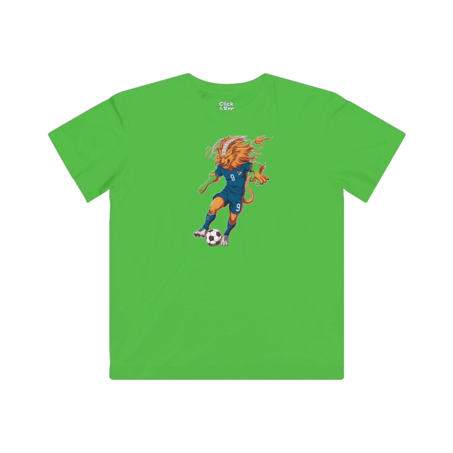 Kids Shonen Anime T-Shirt - Blazing Chimera Playing Soccer - Shonen Anime Style T-Shirt