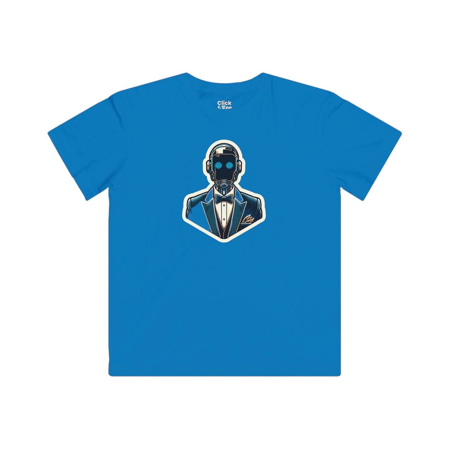 Kids Cyberpunk T-Shirt - Debonaire Elegant Droid Bartender Wearing a Fancy Suit - Cyberpunk Style T-Shirt