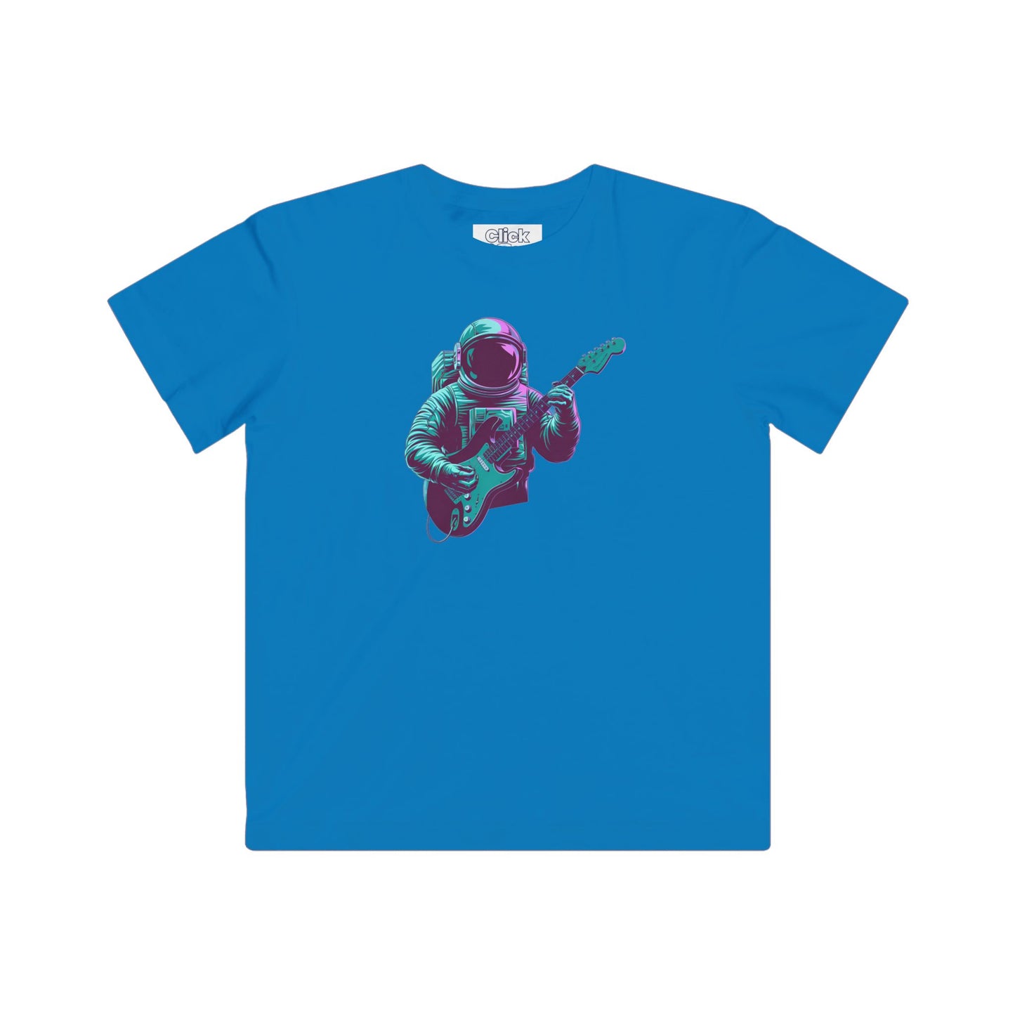 Kids Synthwave T-Shirt - Post-Apocalyptic Retro-Futuristic Astronaut Intensely Playing Electric Guitar - Synthwave Style T-Shirt