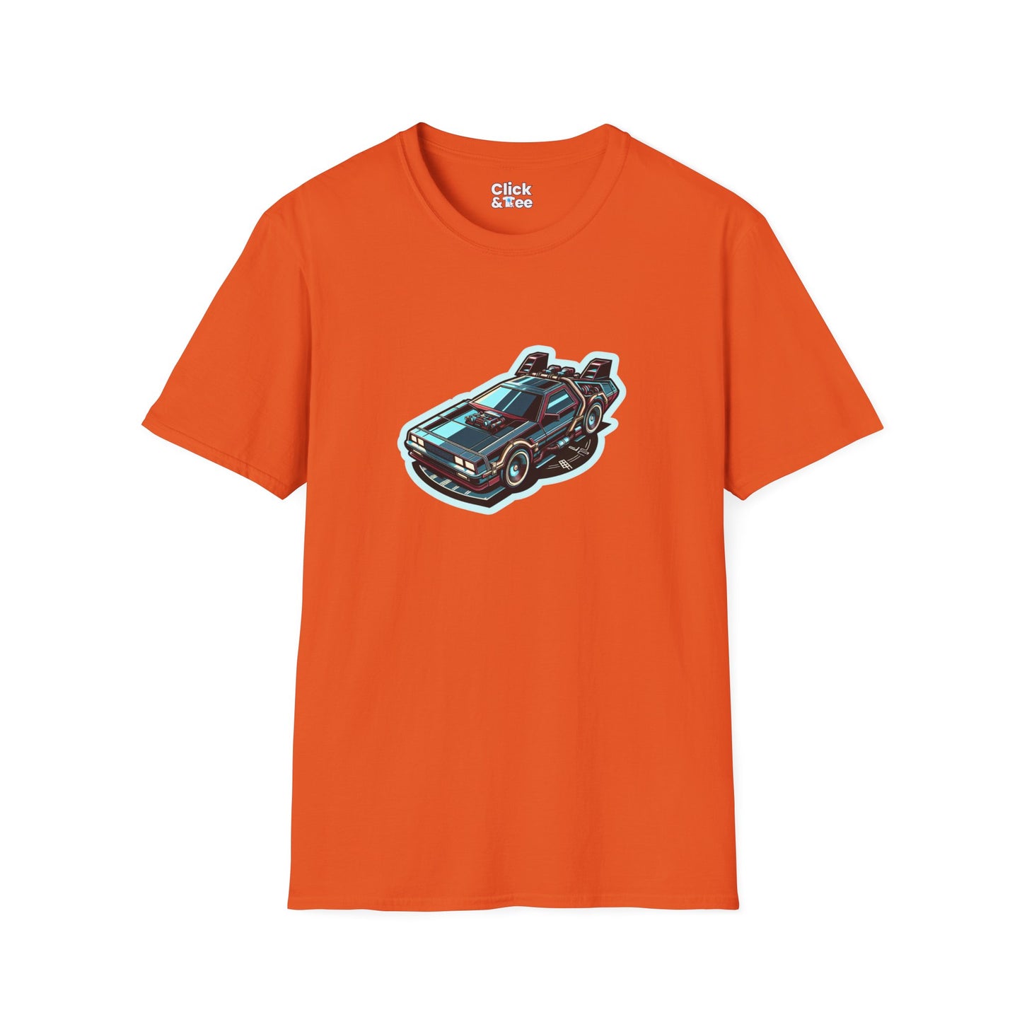 Unique T-Shirt - Ultra Fast Time Machine Car Speeding into the future - Futuristic Style T-Shirt