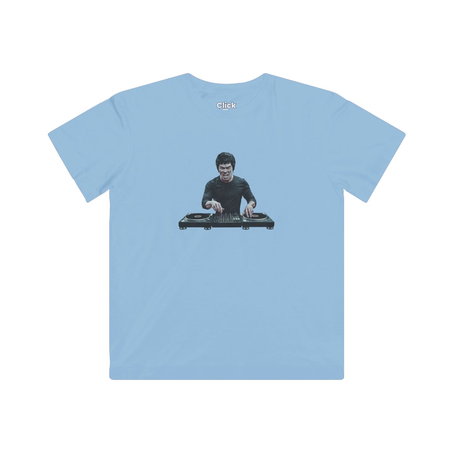 Kids Realistic T-Shirt - Angry Bruce Lee DJing - Realistic Style T-Shirt