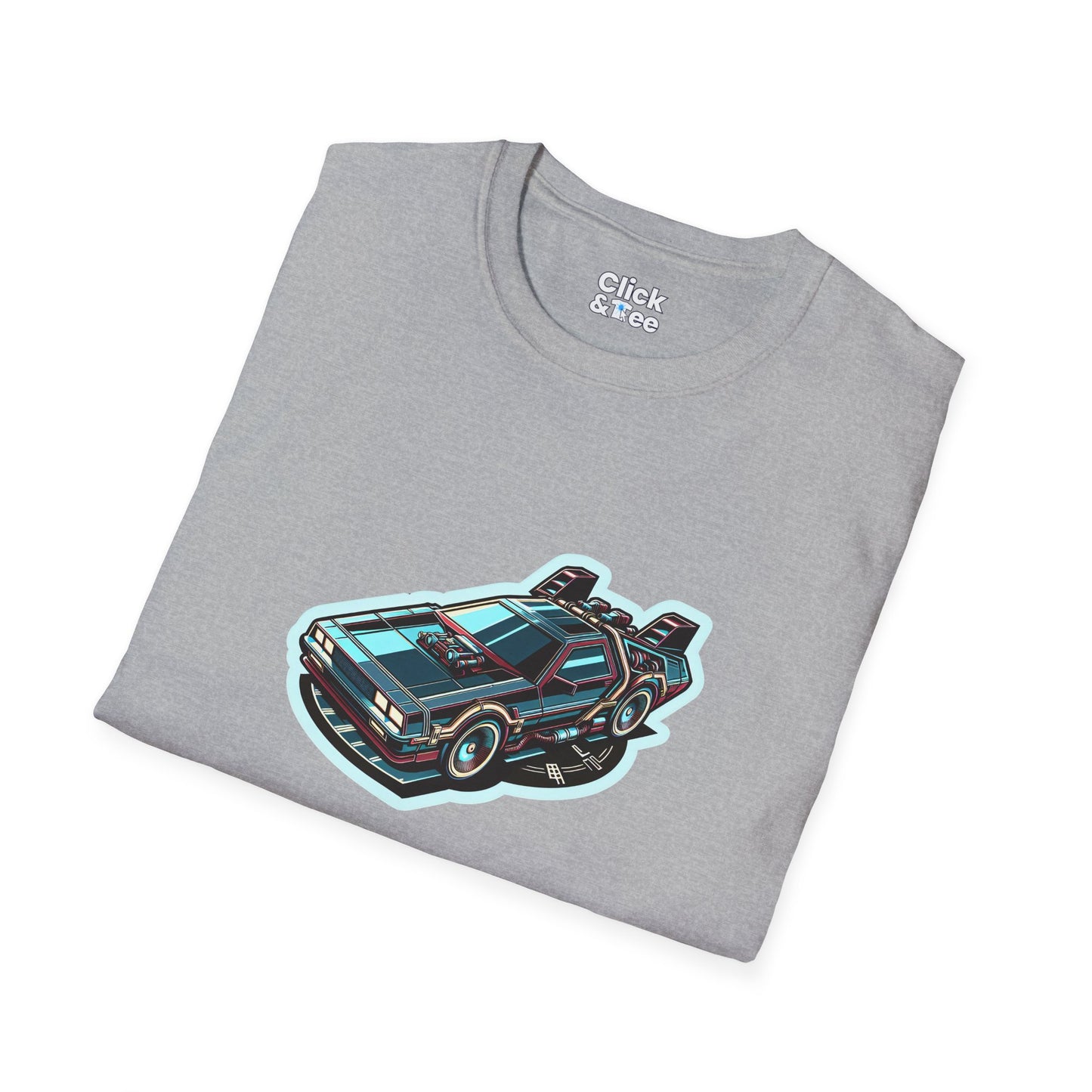 Unique T-Shirt - Ultra Fast Time Machine Car Speeding into the future - Futuristic Style T-Shirt