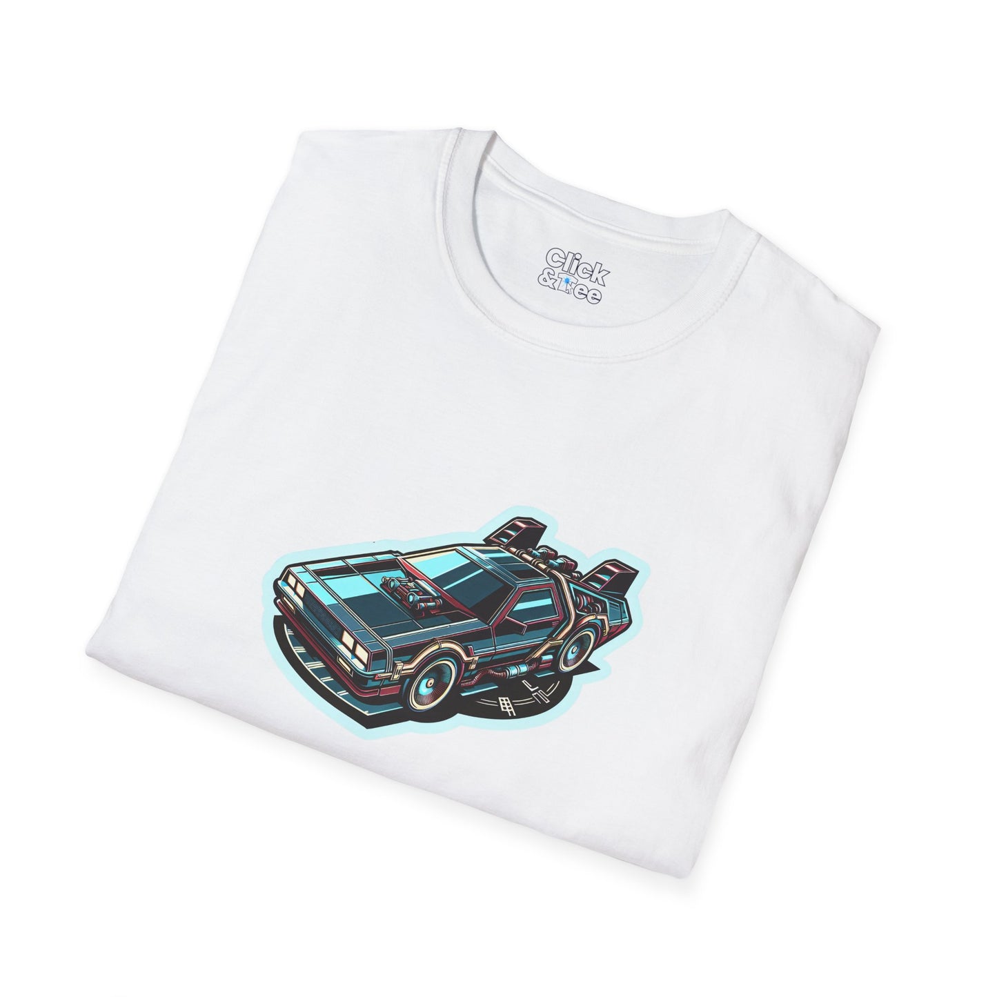 Unique T-Shirt - Ultra Fast Time Machine Car Speeding into the future - Futuristic Style T-Shirt