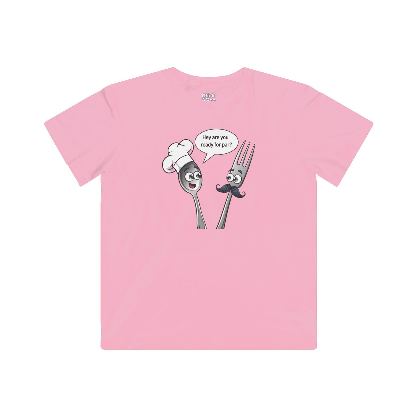 Kids Cartoon T-Shirt - Mental health Spoon and fork Them talking to each other - Cartoon Style T-Shirt