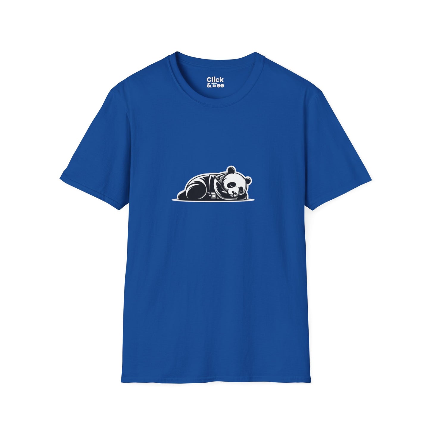 Unique T-Shirt - Sleepy Panda Eating rainbow ice cream - Vector Style T-Shirt