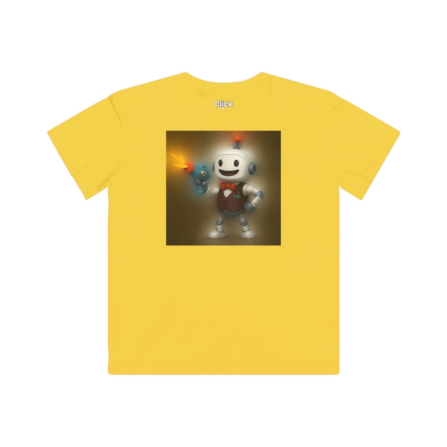Kids 3D T-Shirt - Smiling Robot Bartender Shooting a Ray Gun - 3D Style T-Shirt