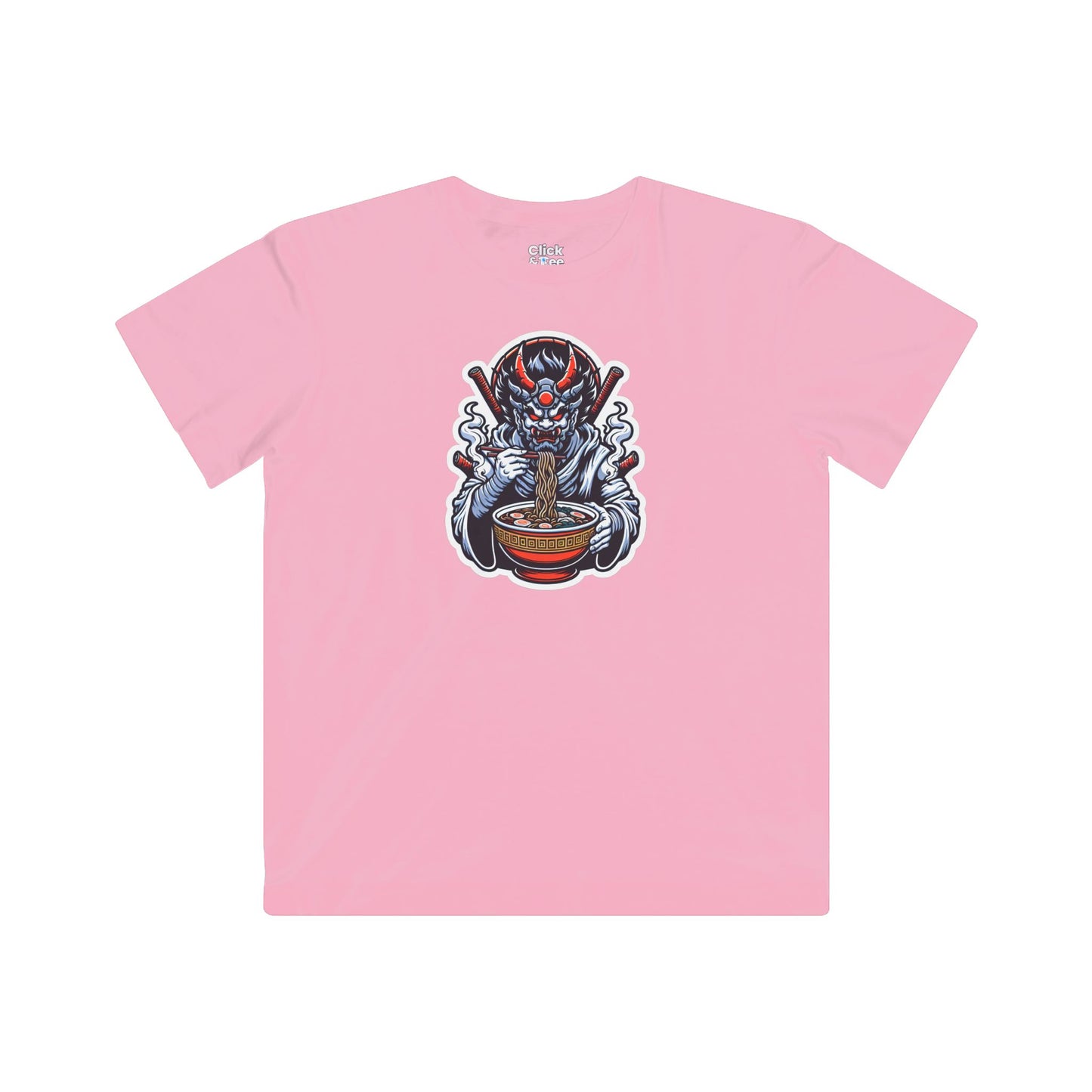 Kids Digital Art T-Shirt - Powerful Guardian Eating a Hot Bowl of Ramen - Digital Art Style T-Shirt