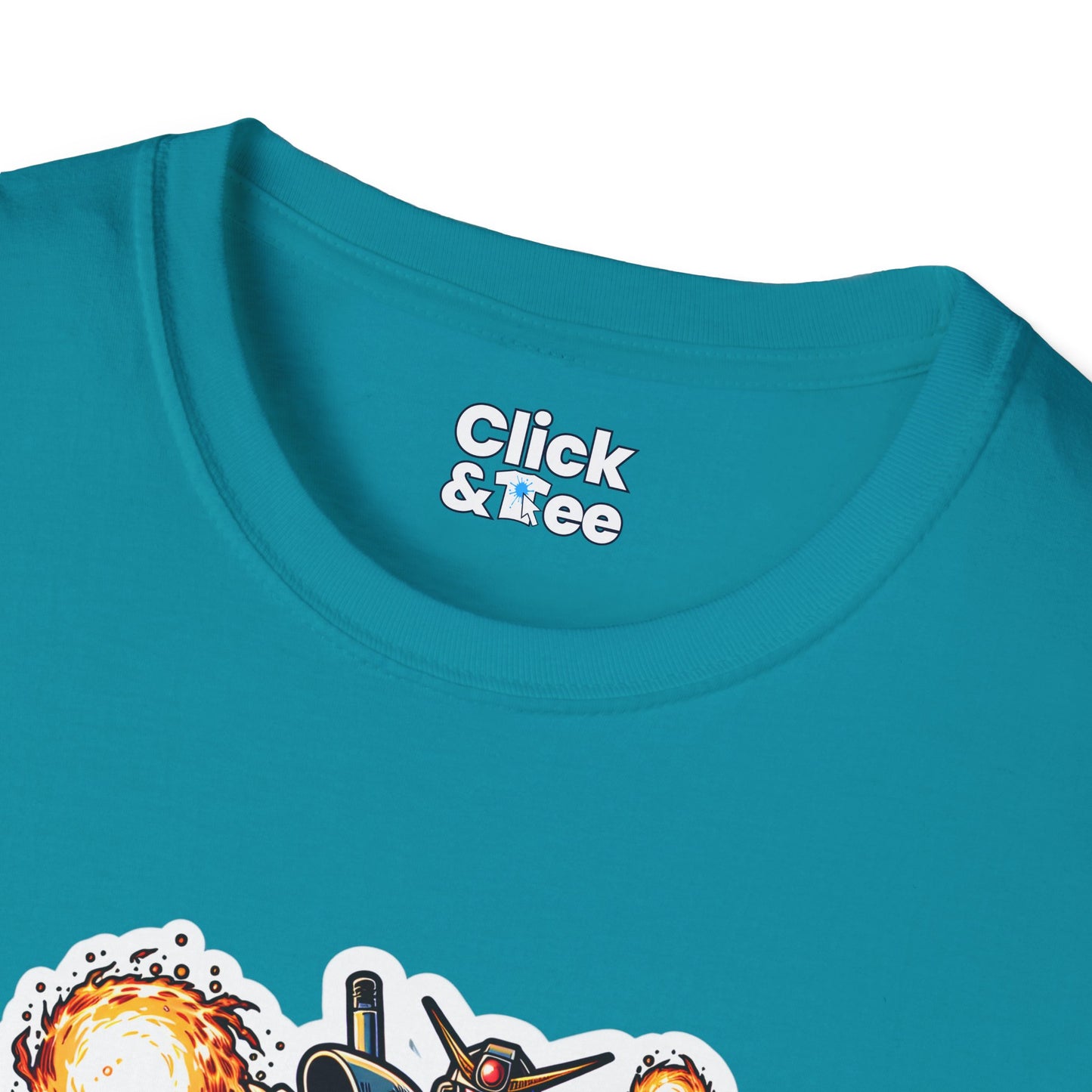 Shonen Anime T-Shirt - Magical Robot Shooting fireballs - Shonen Anime Style T-Shirt