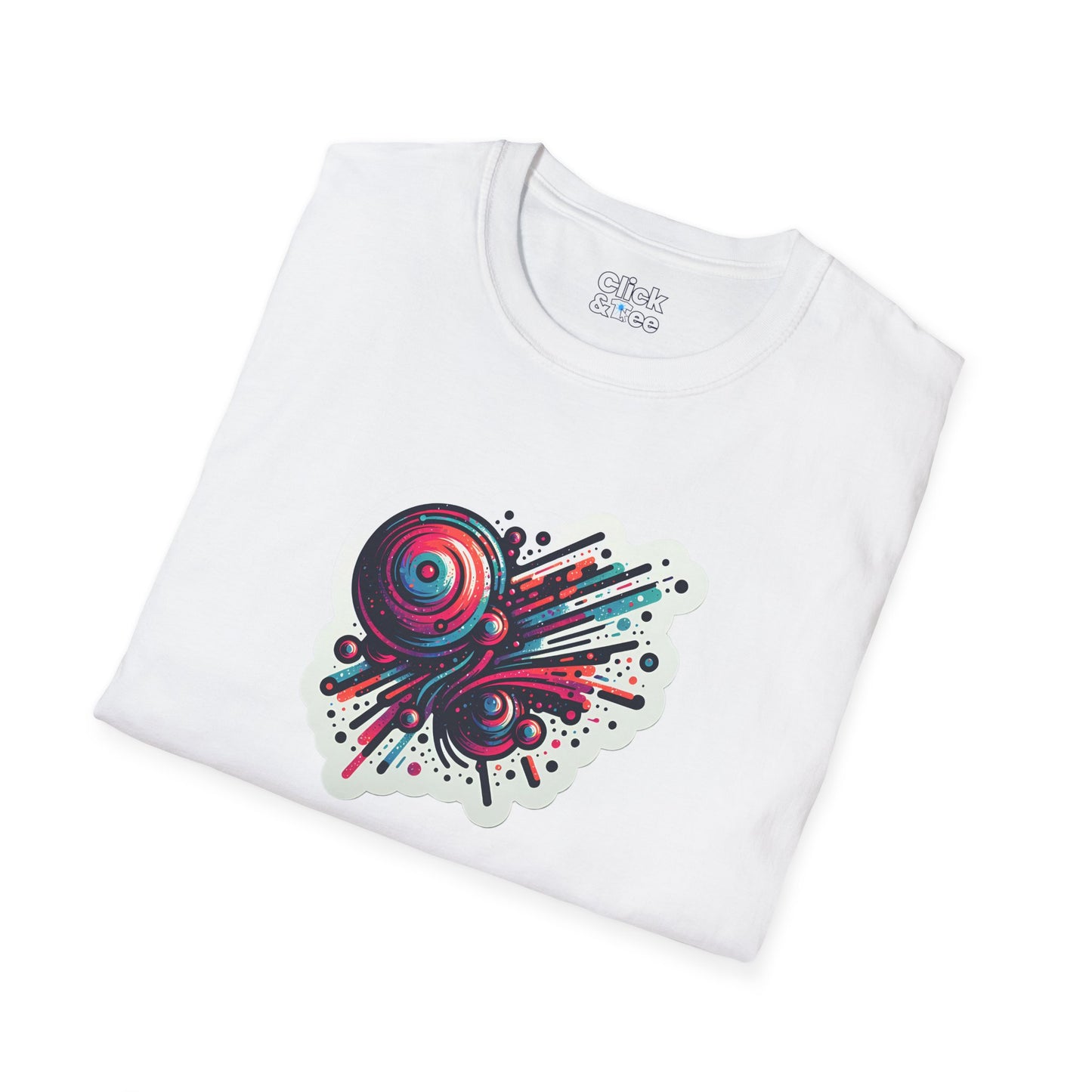 Graphic Art T-Shirt - Vibrant Abstract design Splattered - Graphic Art Style T-Shirt