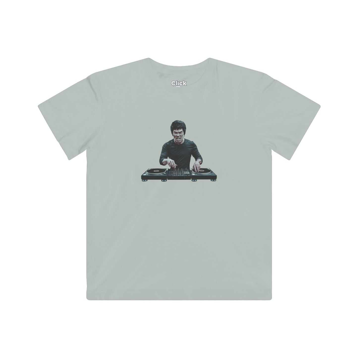 Kids Realistic T-Shirt - Angry Bruce Lee DJing - Realistic Style T-Shirt