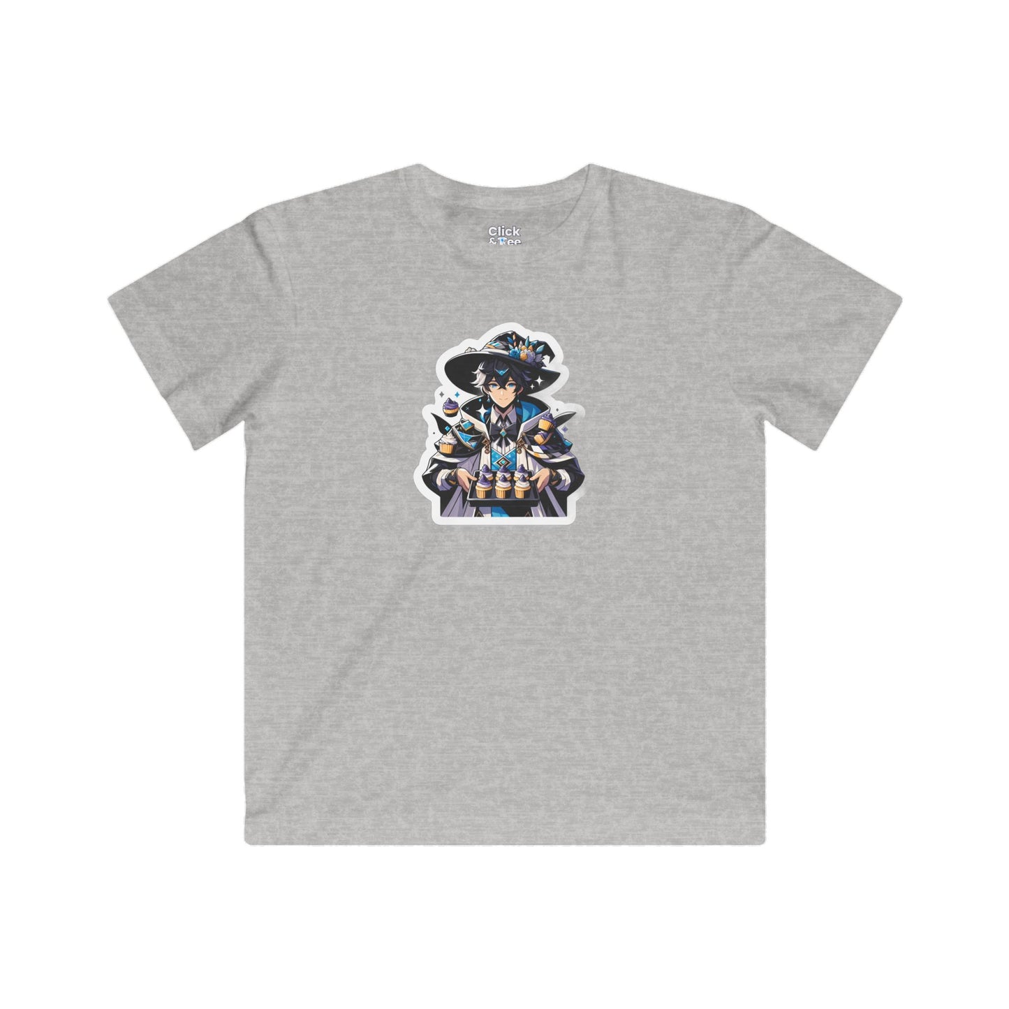 Kids Harem Anime T-Shirt - Beautiful Mage Baking Cupcakes - Harem Anime Style T-Shirt