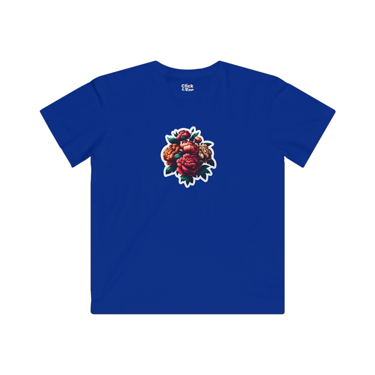 Kids Photography T-Shirt - Vibrant Beautiful Peonies in a Bouquet - Photography Style T-Shirt