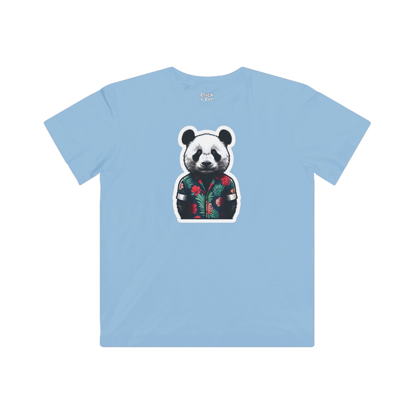 Kids Photography T-Shirt - Fancy Panda Wearing a Trendy T-Shirt - Photography Style T-Shirt