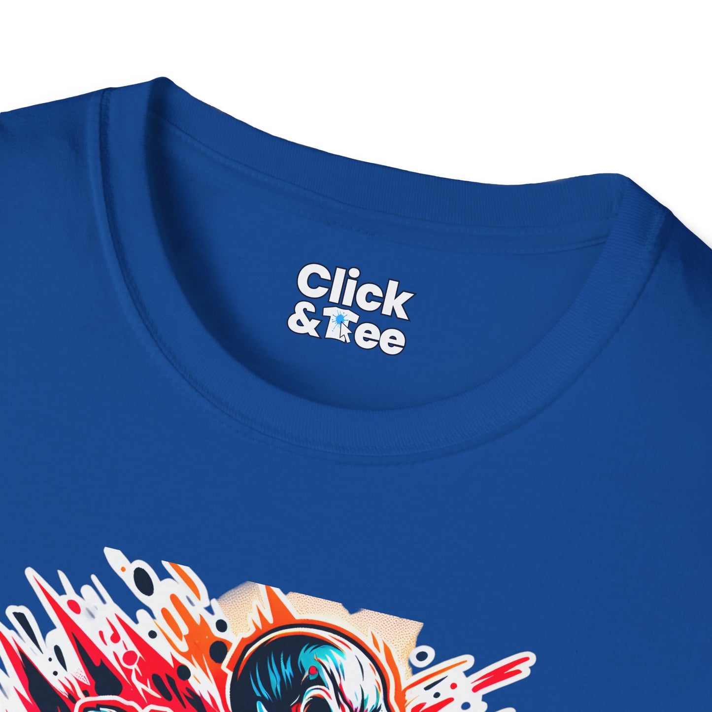 Color Splatter T-Shirt - Raging Skeleton Playing video games - Color Splatter Style T-Shirt