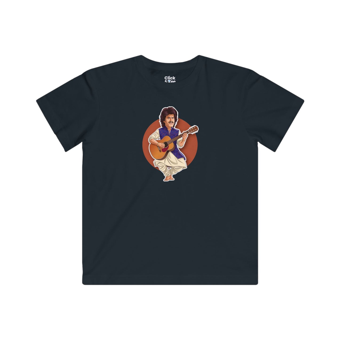 Kids Cartoon T-Shirt - Funny Shahrukh Khan Playing Guitar - Cartoon Style T-Shirt