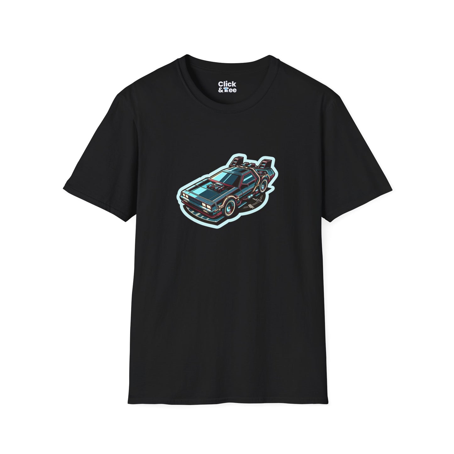 Unique T-Shirt - Ultra Fast Time Machine Car Speeding into the future - Futuristic Style T-Shirt
