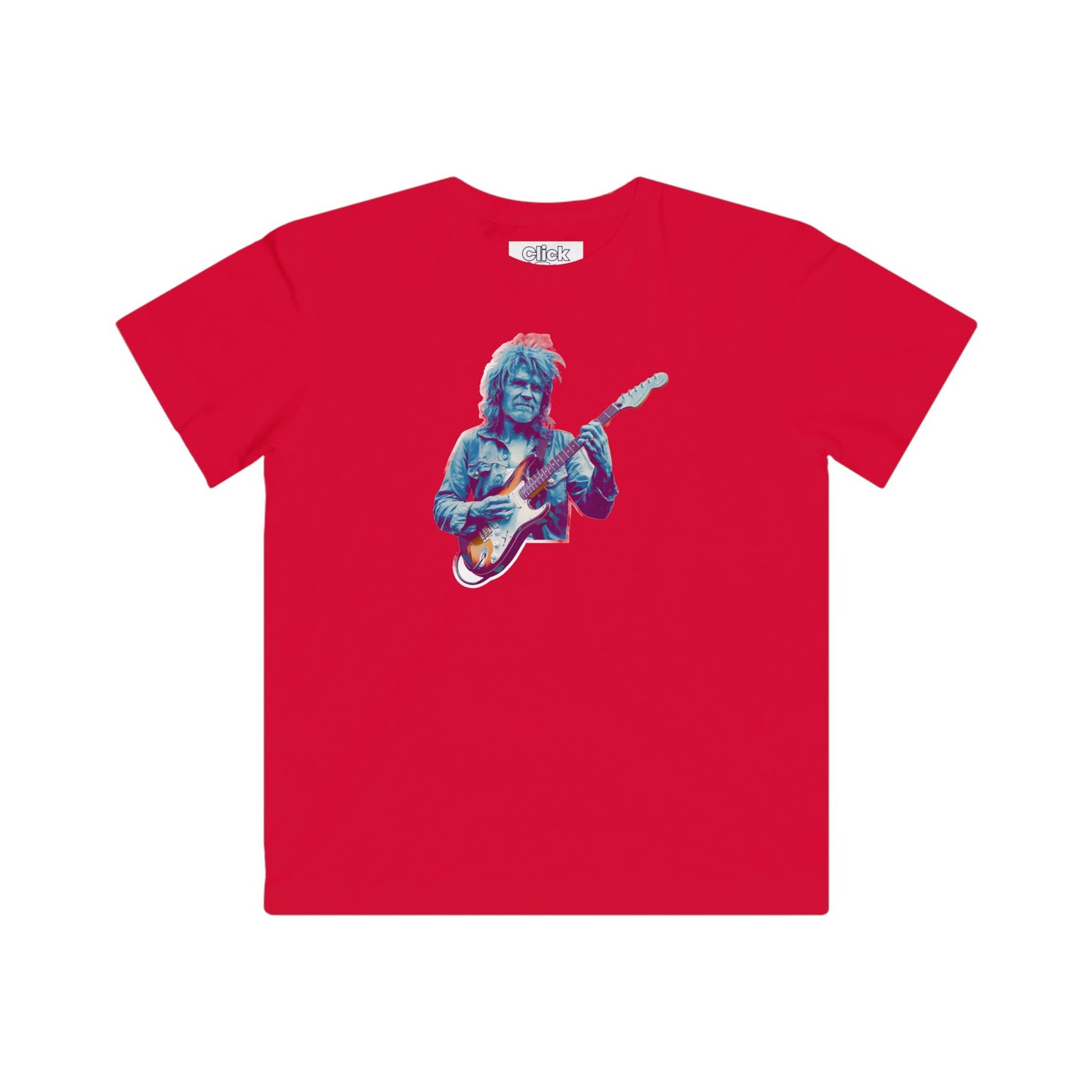 Kids Psychadelic T-Shirt - Funky Guitar player Man jamming on electic guitar with rugged hippie appearance. - Psychadelic Style T-Shirt