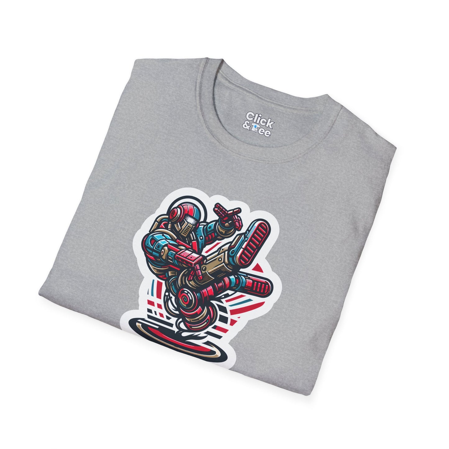 Retro T-Shirt - Aggressive Retro-Robot Breakdancing - Retro Style T-Shirt
