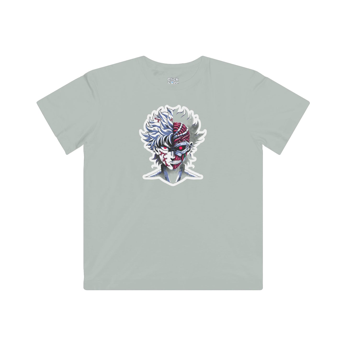 Kids Shonen Anime T-Shirt - Scarred Chimera Becoming a Cyborg - Shonen Anime Style T-Shirt