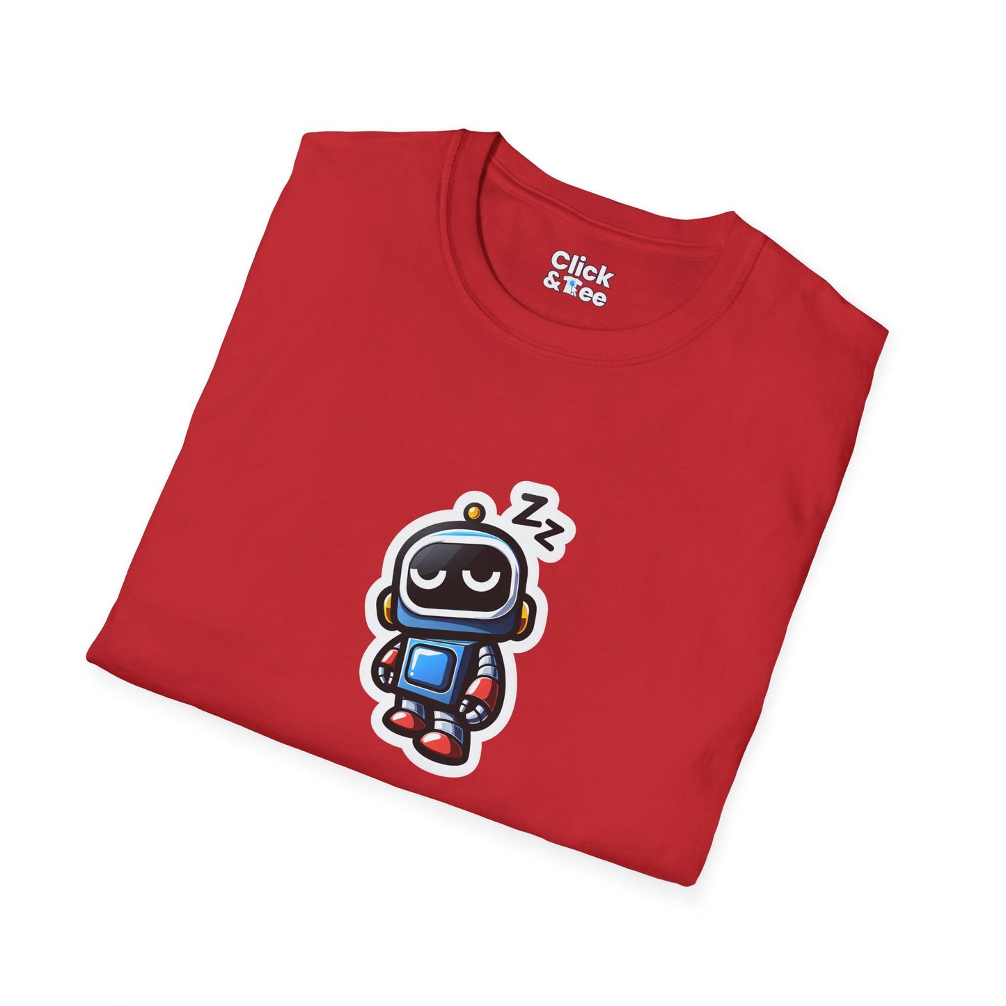 Unique T-Shirt - Sleepy Robot Carrying a human - Cartoon Style T-Shirt