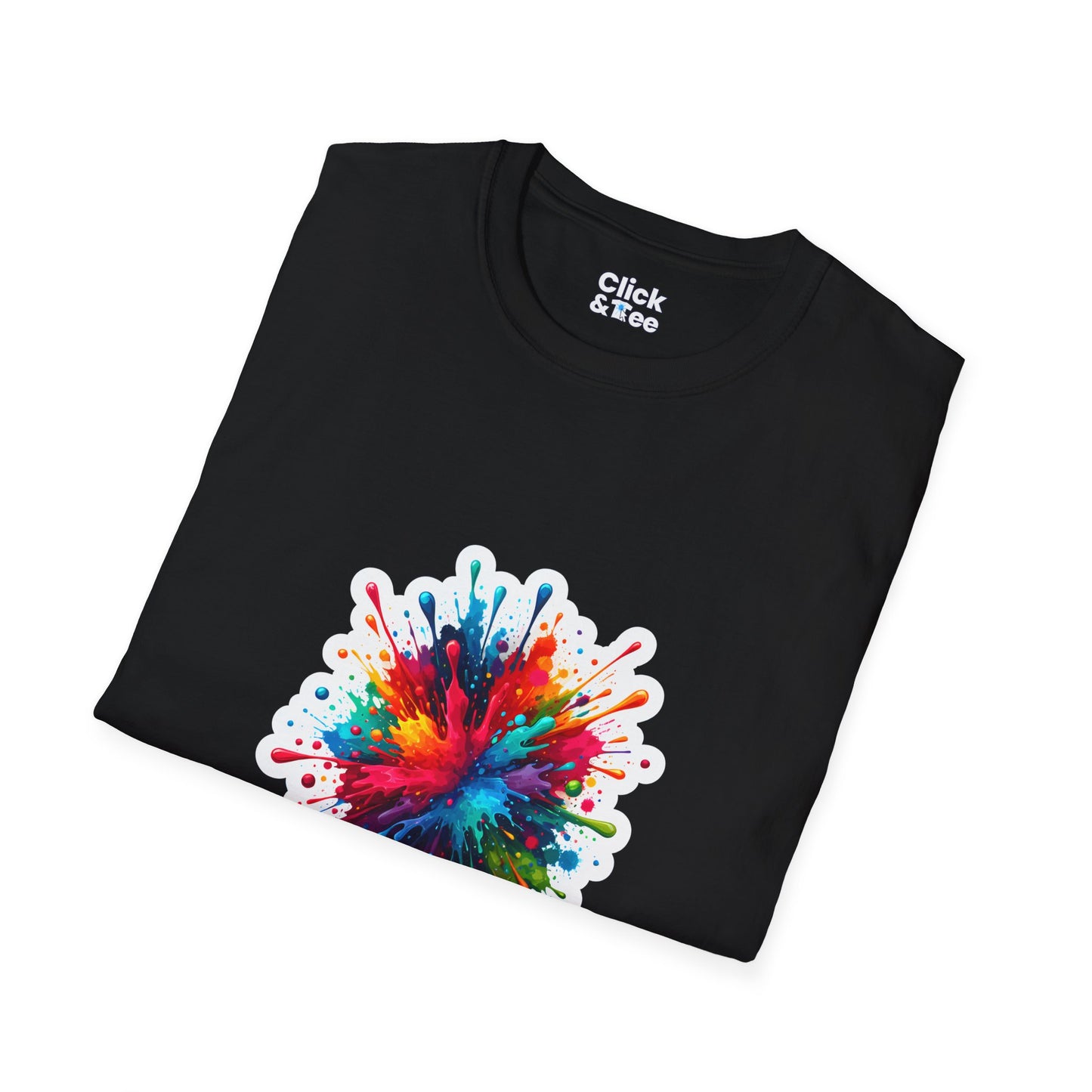 Color Splatter T-Shirt - Vibrant Splatter Paint Art Exploding in all directions - Color Splatter Style T-Shirt