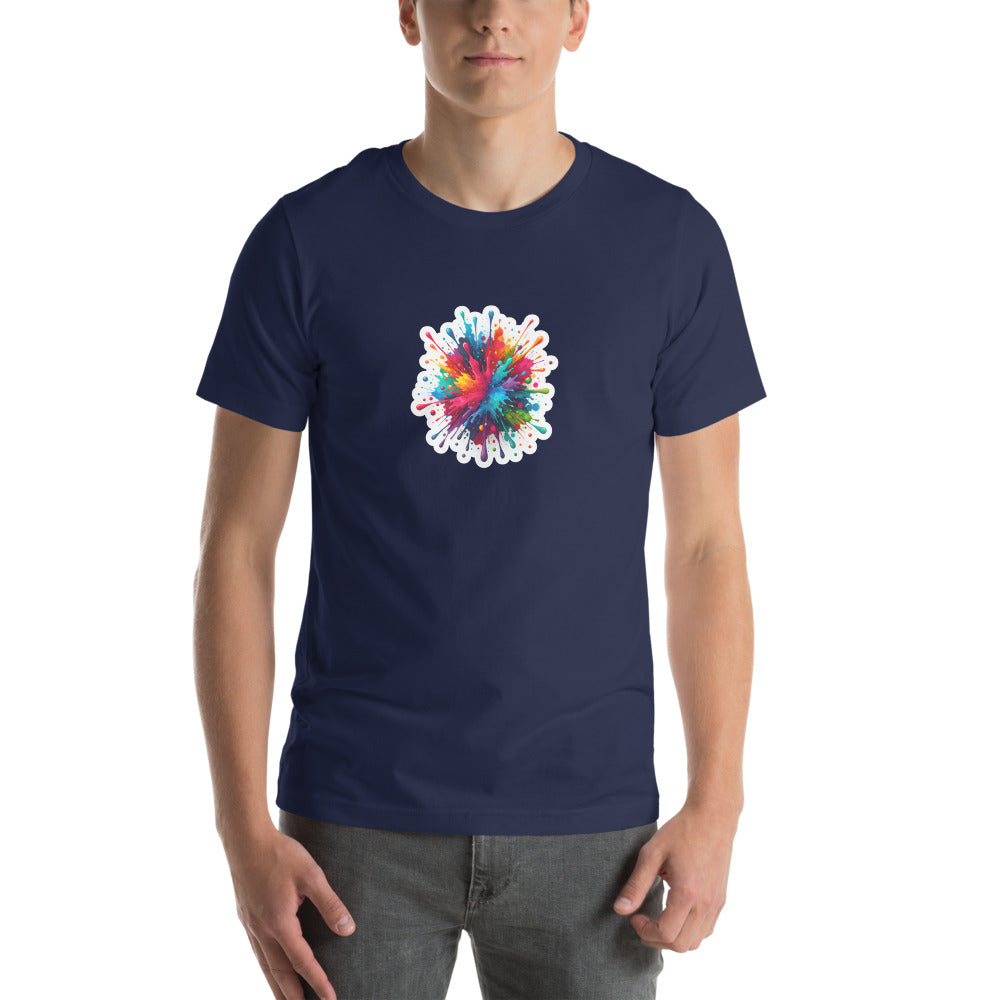 Color Splatter T-Shirt - Vibrant Splatter Paint Art Exploding in all directions - Color Splatter Style T-Shirt