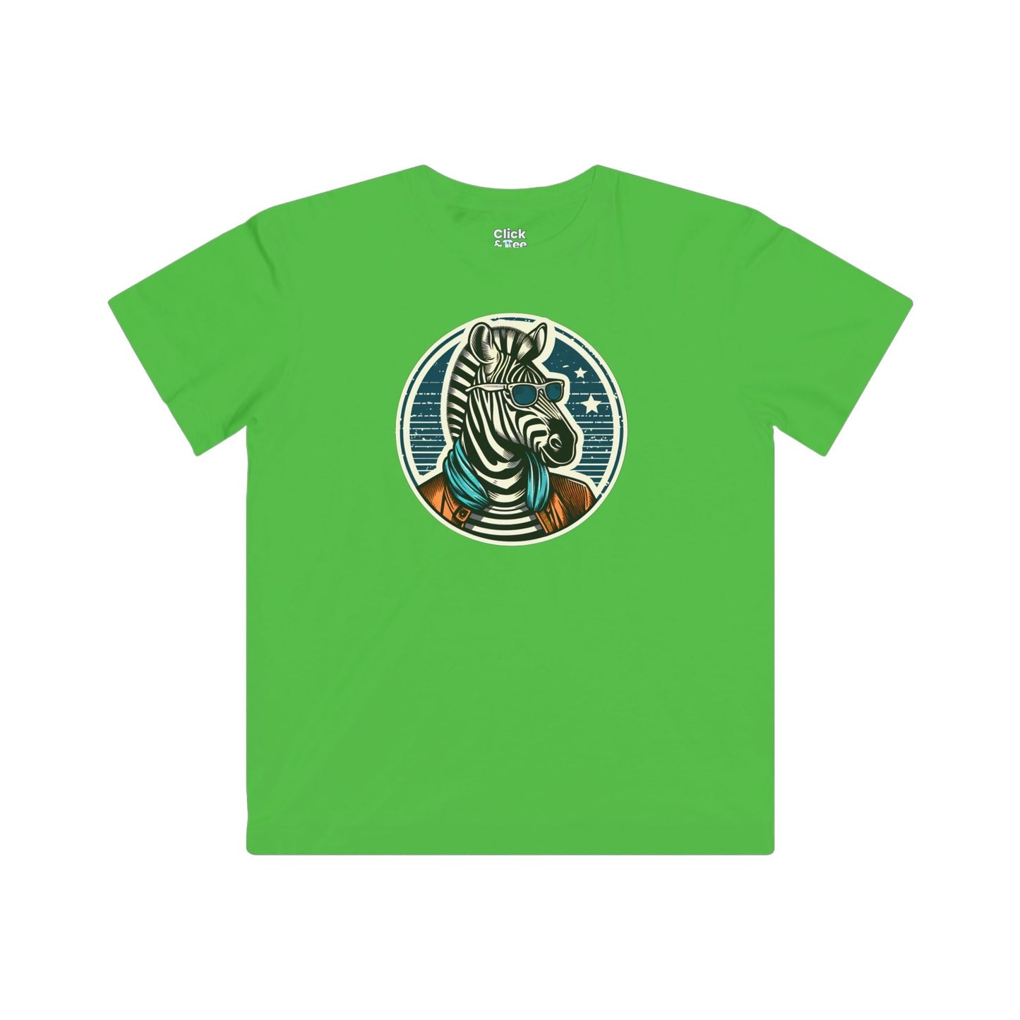 Kids Vintage T-Shirt - Fancy Zebra Wearing a Trendy T-Shirt - Vintage Style T-Shirt