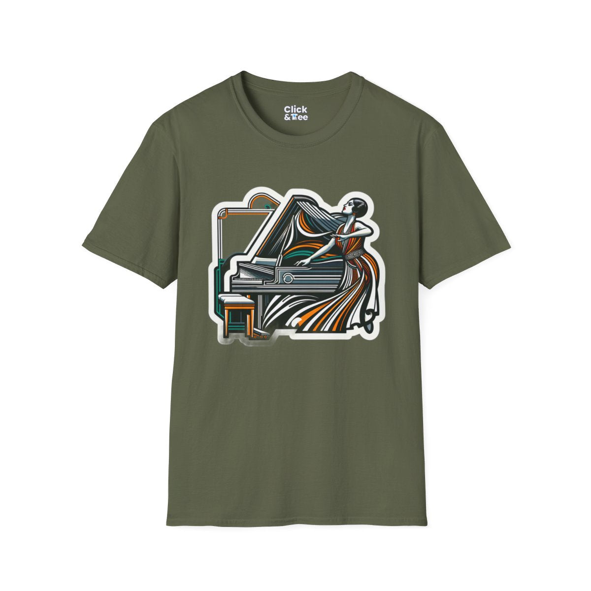 Art DecoPianist Unique T-Shirt Image 11