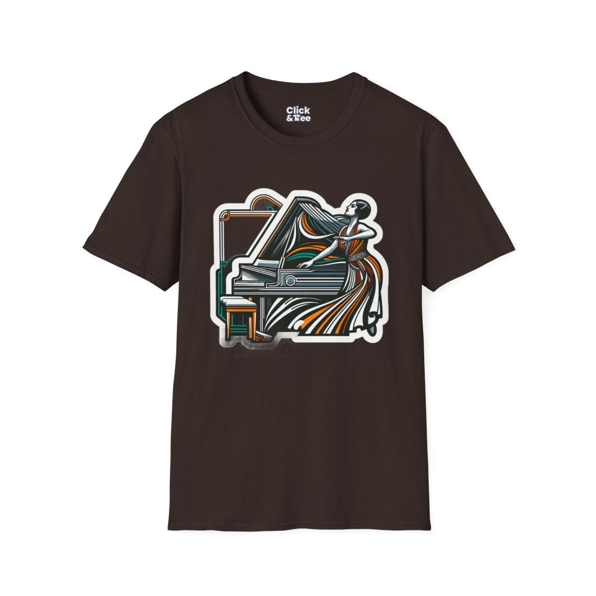 Art DecoPianist Unique T-Shirt Image 10