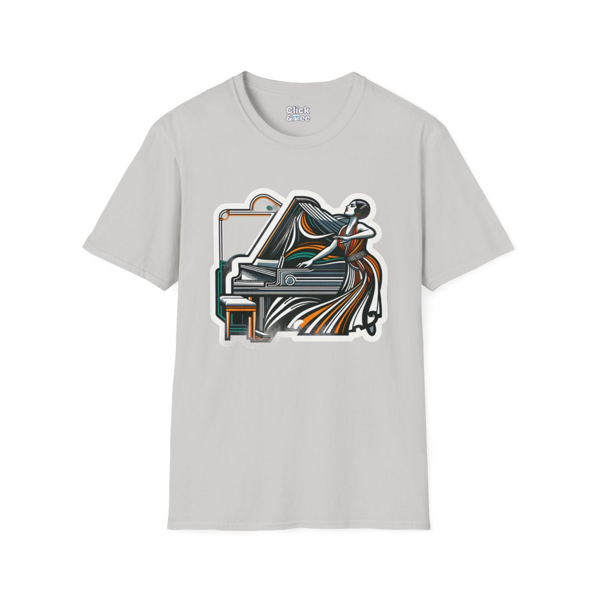 Art DecoPianist Unique T-Shirt Image 5