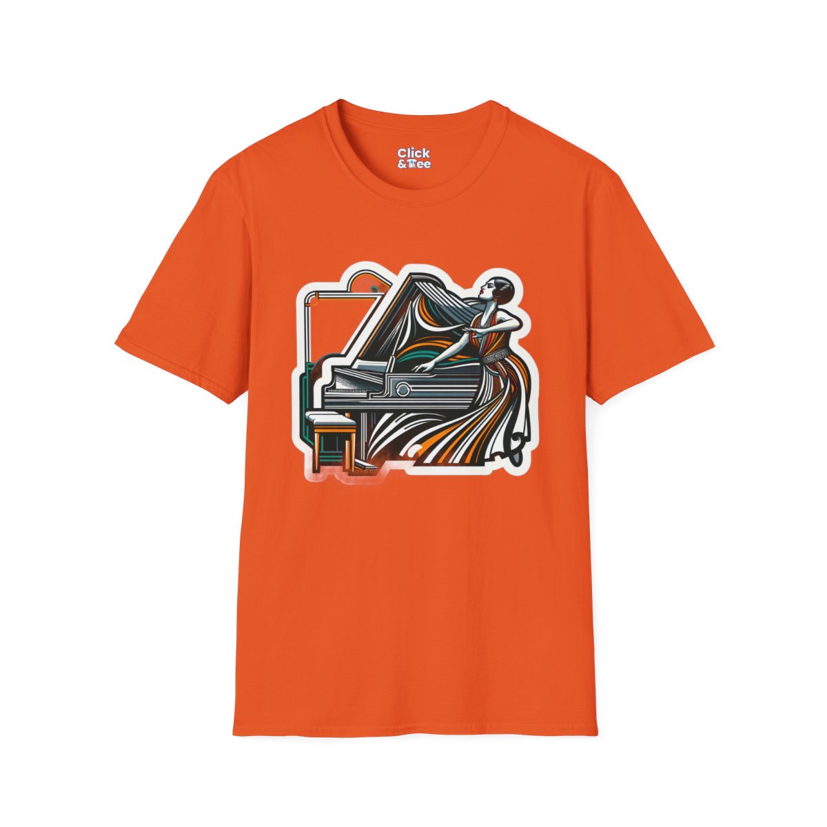 Art DecoPianist Unique T-Shirt Image 9