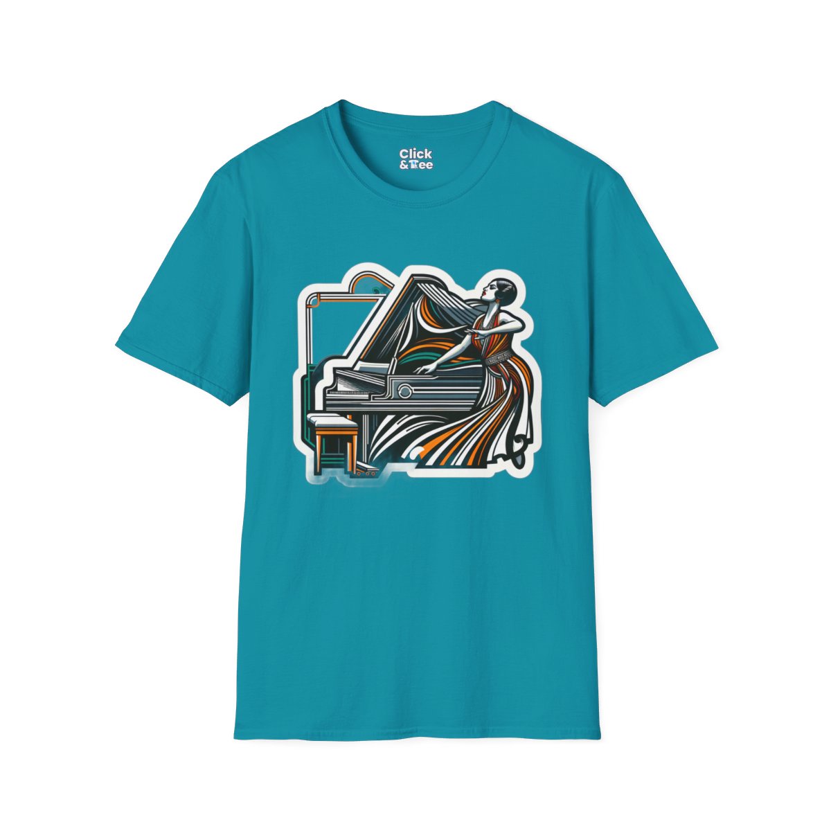 Art DecoPianist Unique T-Shirt Image 13
